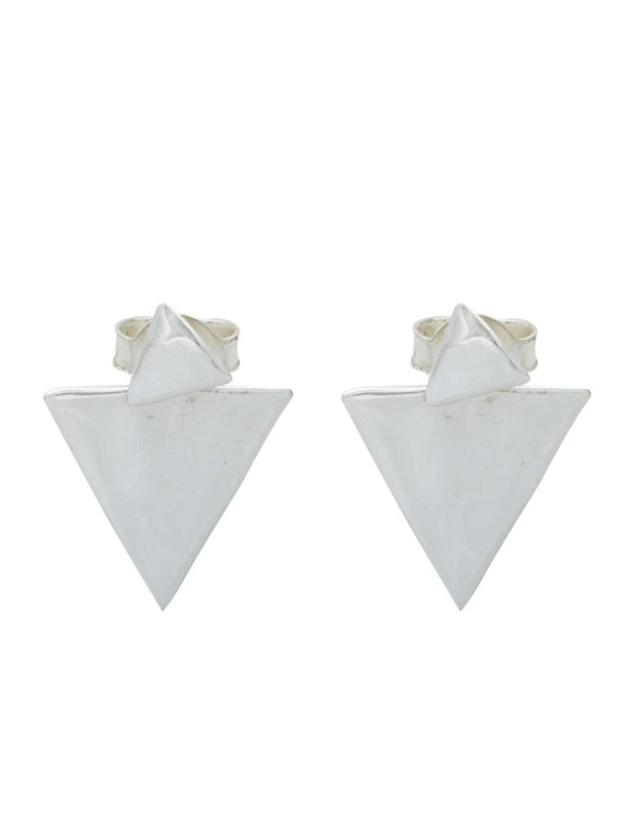 Brushed Triangle Earring